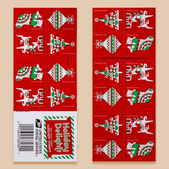 2020 US Christmas Holiday Delights Forever Postage Stamps 2020 US Christmas Holiday Delights Forever Postage Stamps